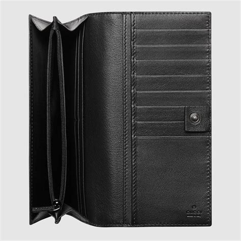 gucci long wallet black leather|vintage Gucci wallet black leather.